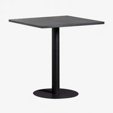 Tavolo da giardino quadrato in metallo (70x70 cm) Mizzi Nero - Sklum