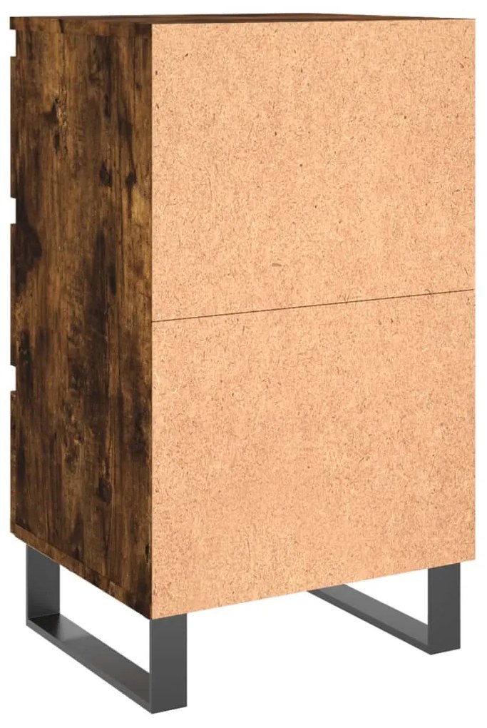 Comodini 2 pz Rovere Fumo 40x35x69 cm in Legno Multistrato