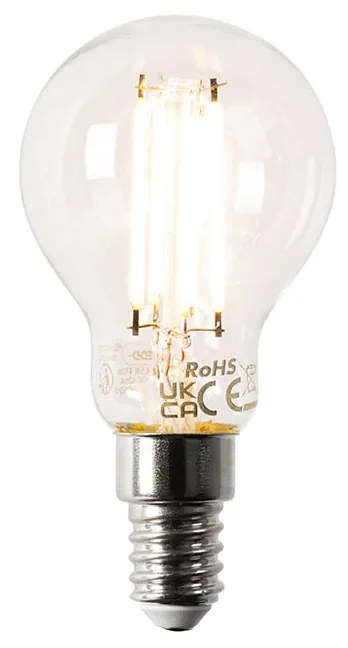 Lampada da terra intelligente in acciaio con paralume bianco incl. Wifi A60 ed E14 - Retro