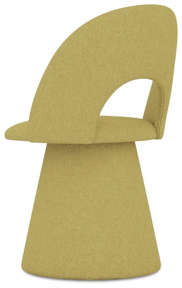 Sedia da pranzo gialla in imbottito Kalo – Makamii
