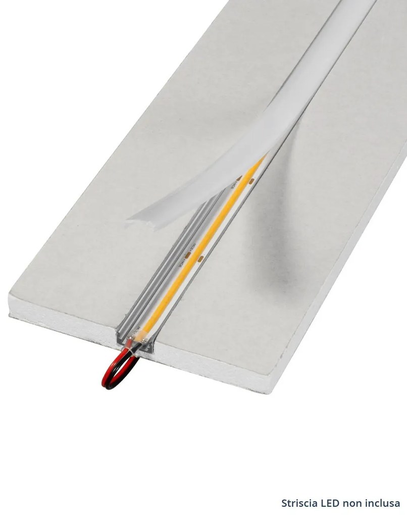 Cartongesso con Profilo in alluminio Integrato - Taglio di Luce LED Variante Lunghezza 1 Metro