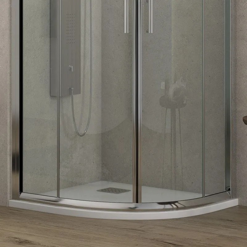 Kamalu - Box doccia semicircolare 80x80 altezza 180cm vetro trasparente | K400