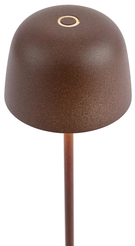 Lampada da tavolo marrone ruggine con LED ricaricabile e stazione di ricarica IP65 - Raika