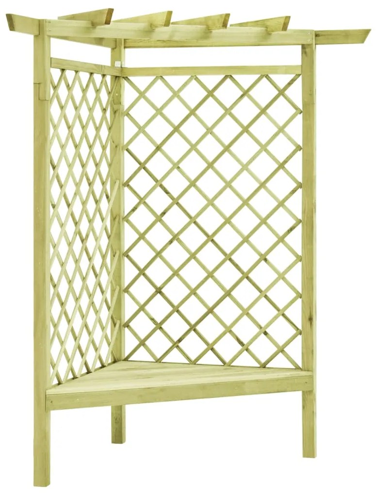 Pergolato Ad Angolo E Sedile 130x130x197 Cm İn Pino Impregnato /