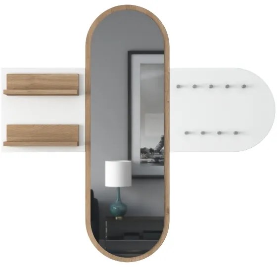 Specchio da parete RANI 125x120 cm bianco/marrone
