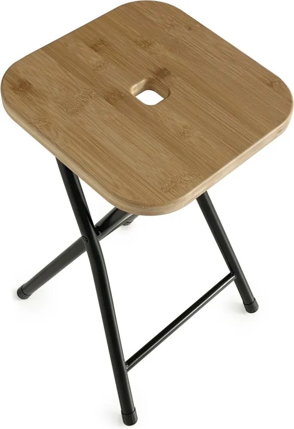 Gedy sgabello kenta bamboom nero matt/naturale