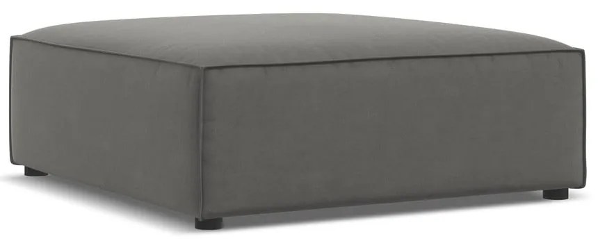 Poggiapiedi grigio con rivestimento in velluto Jodie – Micadoni Home