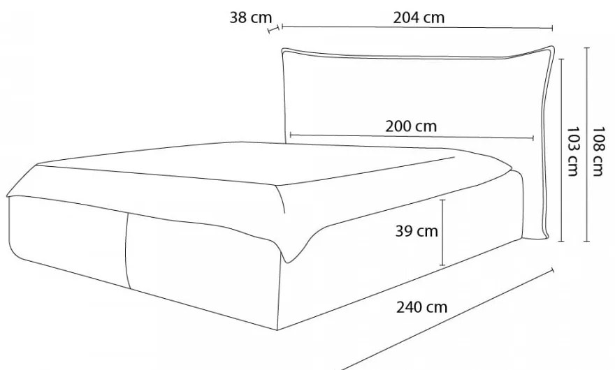 Letto matrimoniale imbottito beige con contenitore con griglia 160x200 cm Jade - Bobochic Paris