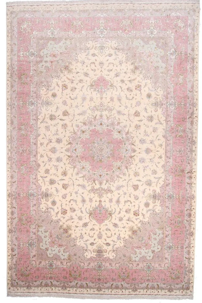 Tabriz Tappeto persiano 400x600 Rosa (Iran) Annodato A Mano