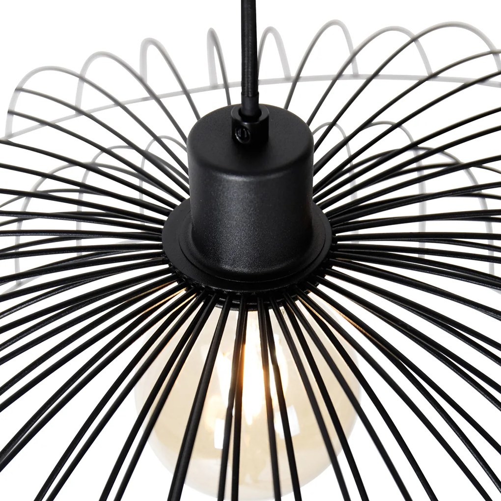 Lampada a sospensione intelligente nera 66 cm incl. Wifi G95 - Pua