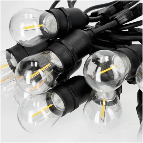 Catena decorativa da esterno LED BAJA ST64 20xE27/1W/230V 20,9m IP44 bianco caldo