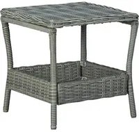 Tavolo da Giardino Grigio Chiaro 45x45x46,5 cm in Polyrattan 313307