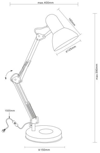 GLOBO 24881 - Lampada da tavolo FAMOUS 1xE27/40W
