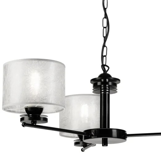 Lampadario a catena ROSA 3xE27/60W/230V nero/grigio