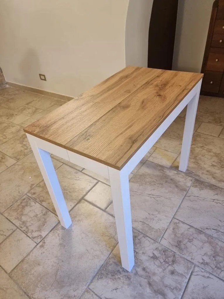 Tavolo consolle da pranzo allungabile moderna bicolore 50x90 cm