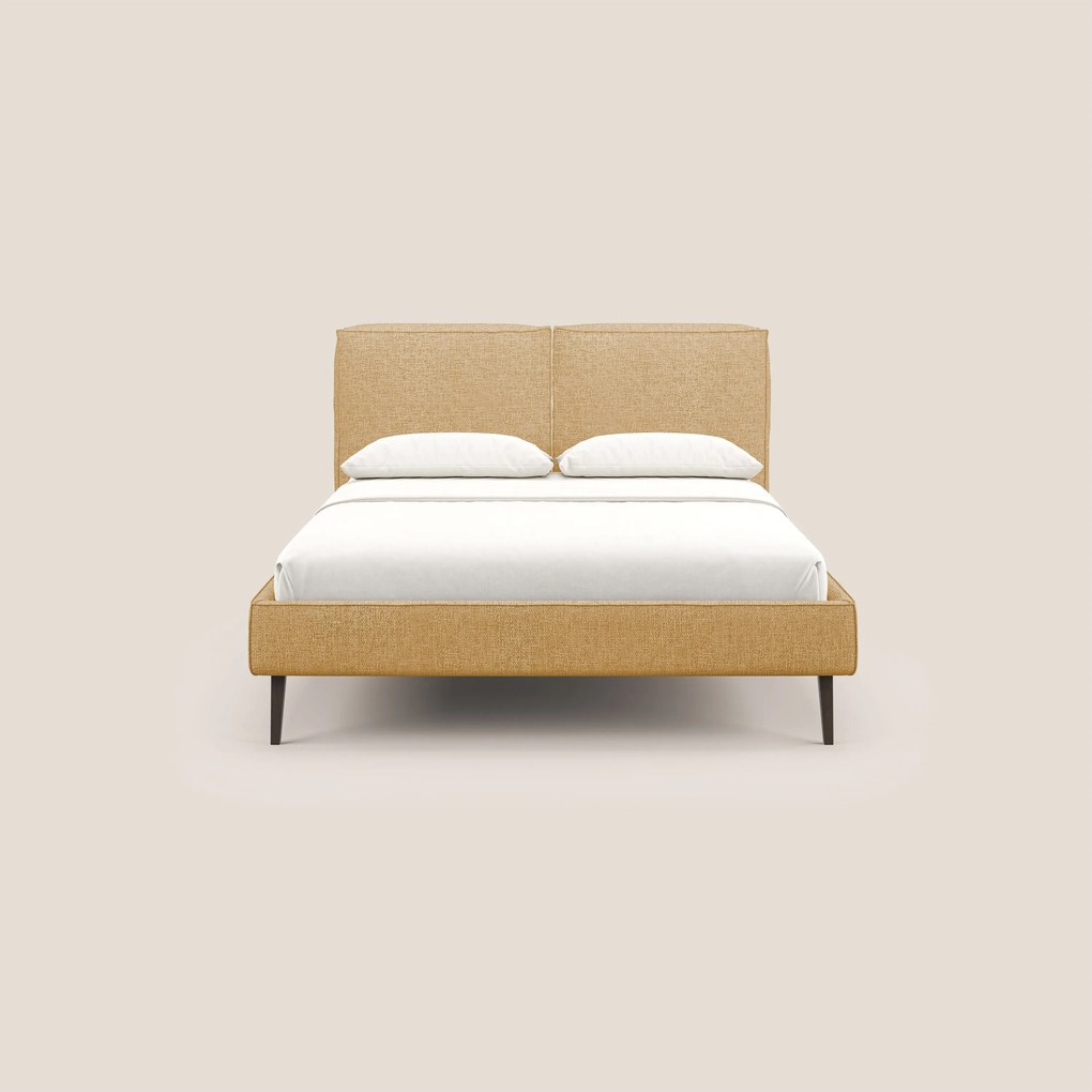 Isotta letto imbottito completamente sfoderabile in morbido tessuti impermeabile T10 giallo