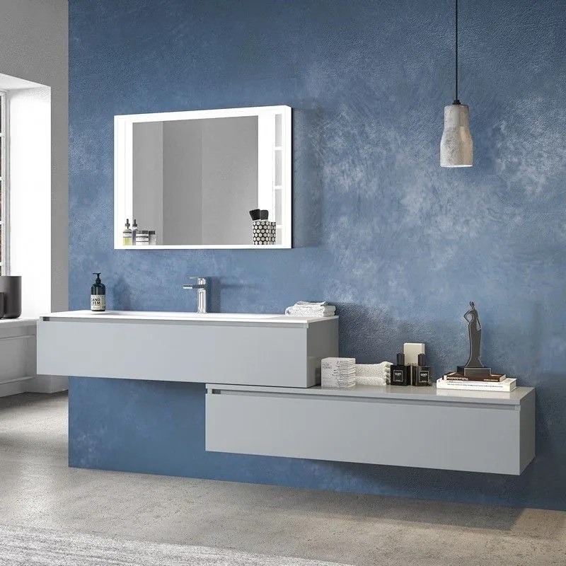 Kamalu - composizione bagno sospesa con 2 mobili da 120cm | kam-kk1202