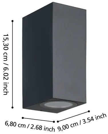 Eglo 900276 - Applique a LED da esterno JABAGA 2xGU10/4,6W/230V IP44