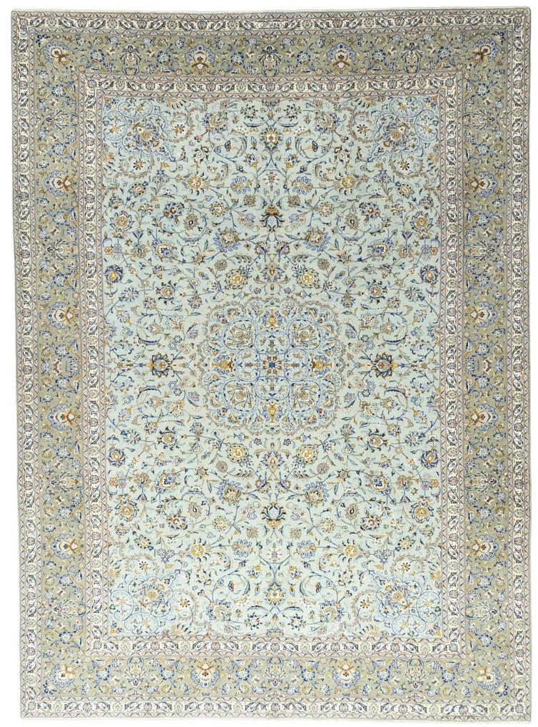 Kashan Tappeto persiano 420 x 310 Blu (Iran) Annodato A Mano