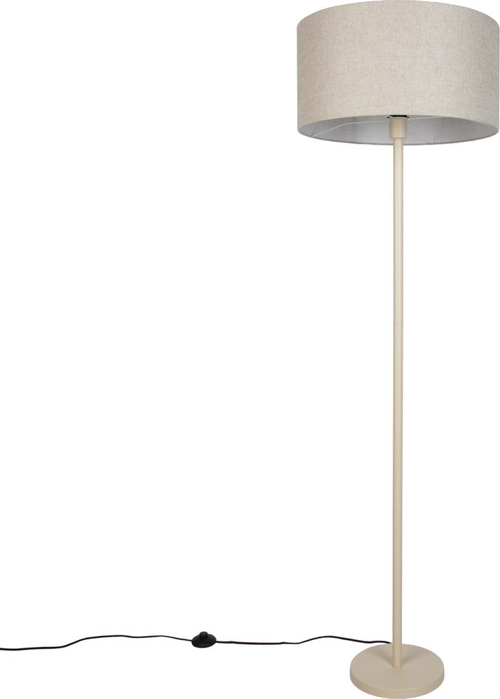 Lampada da terra Japandi Beige con paralume marrone chiaro 50cm - Simplo