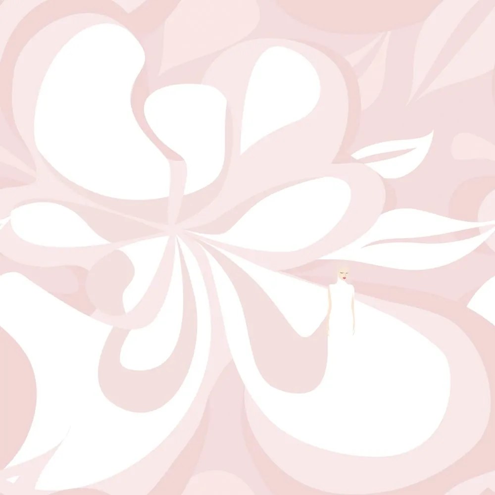 Carta da parati autoadesiva – Astrazione femminile in rosa