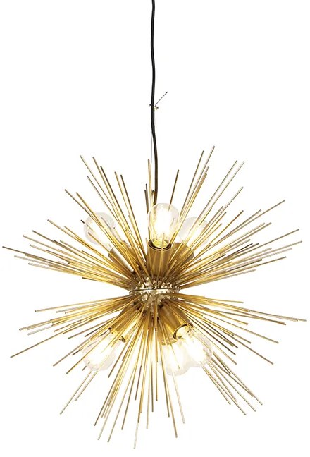 Lampada a sospensione Art Déco oro 6 luci - Broom