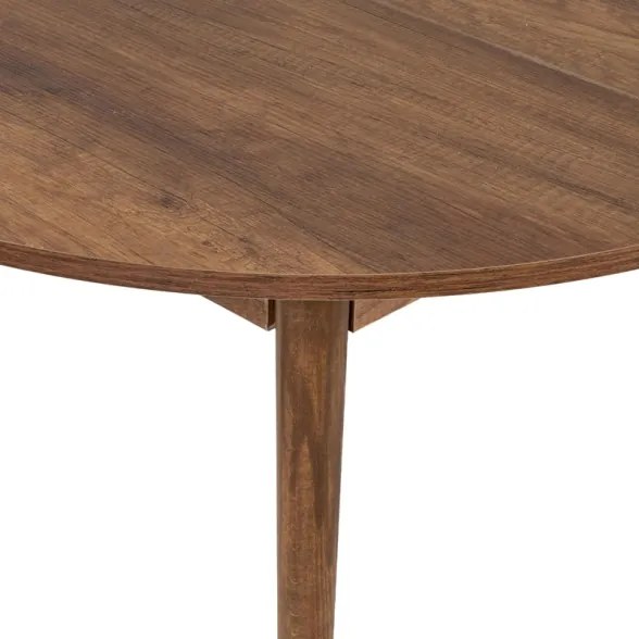 Tavolo Tondo Da Pranzo Allungabile 100-130 Cm Da Interno Viona Noce Scuro