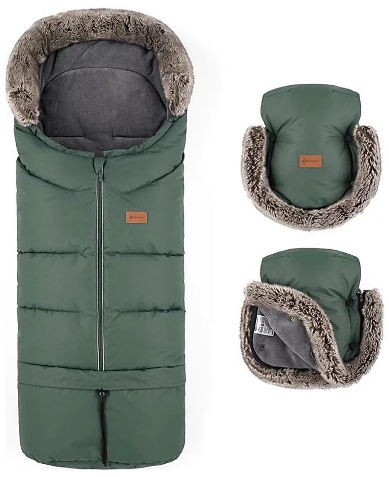 PETITE&amp;MARS -SET Coprigambe per bambini 4in1 ARCTIC + stroller mano muffs Veritable Khaki