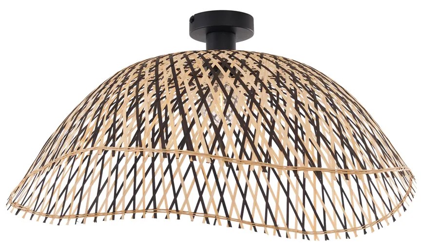 Lampada da soffitto Art Déco in bambù nero 60 cm - Alka