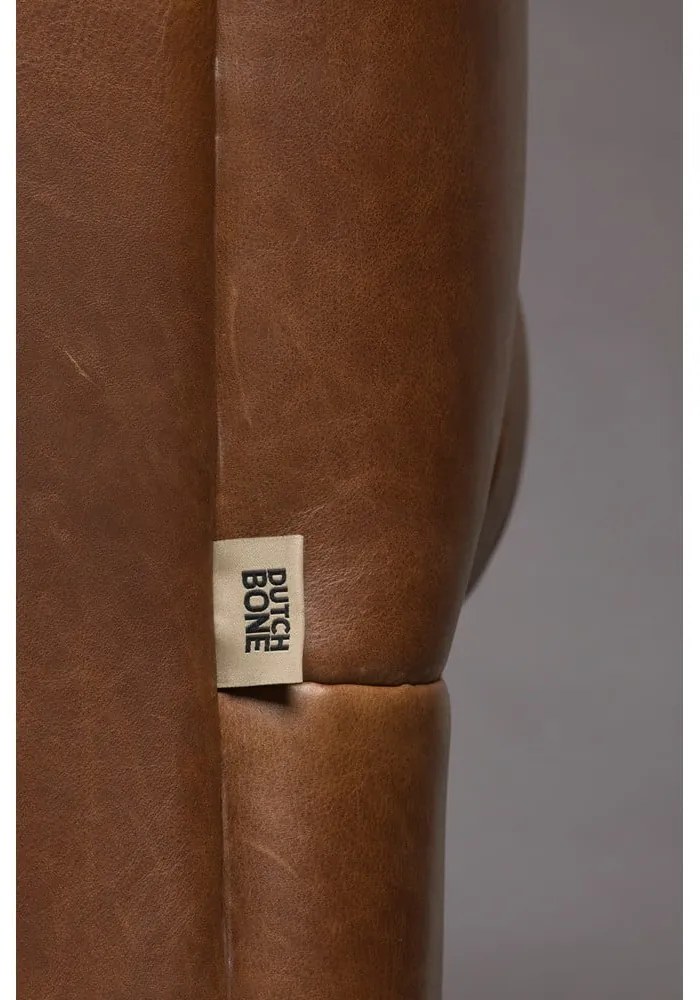 Divano marrone con rivestimento in pelle 214 cm Douglas – Dutchbone