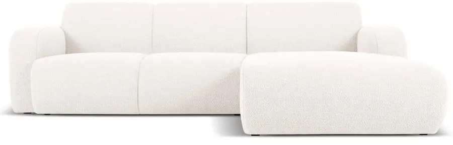 Divano angolare bianco in tessuto bouclé (angolo destro) Molino - Micadoni Home