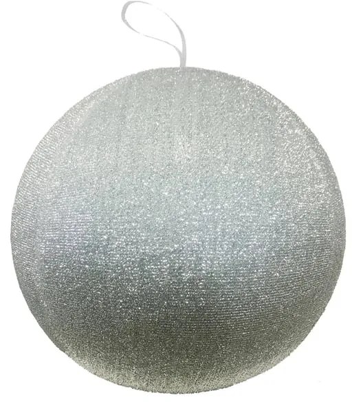 Sfera natalizia in poliestere argento glitter Ø 80 cm