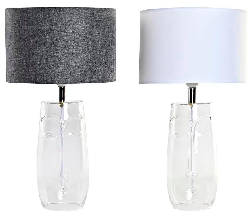 Lampada da tavolo DKD Home Decor Viso Trasparente Bianco Grigio chiaro Moderno (2 Unità) (30 x 30 x 54 cm)