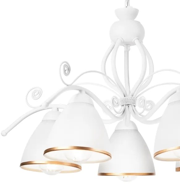 Lampadario a catena RETRO II 5xE27/60W/230V bianco