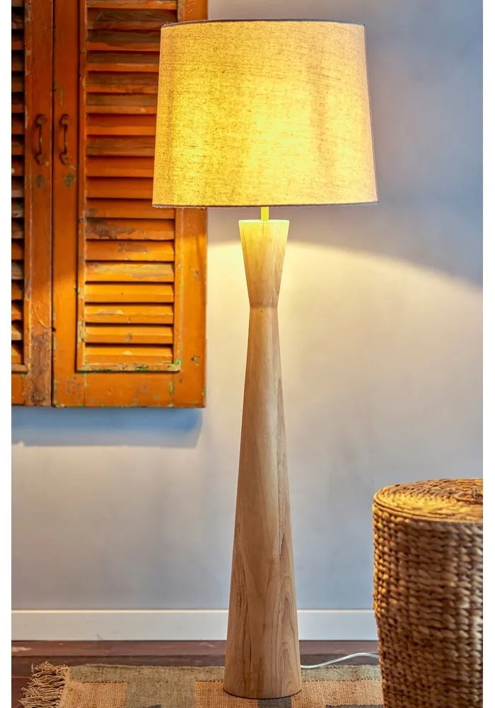 Lampada da terra beige con paralume in tessuto (altezza 130 cm) Leonor - Bloomingville
