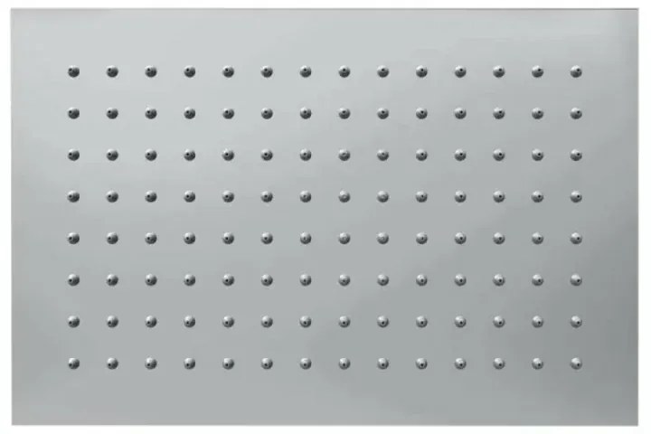 Soffione doccia rettangolare 25x15 cm cromato lucido in acciaio inox