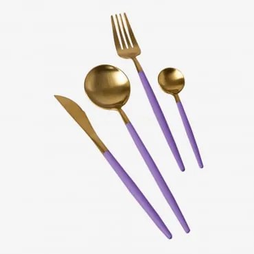 Noya Colors Posate Metalliche 16 Pezzi Violetta Lavanda - Sklum