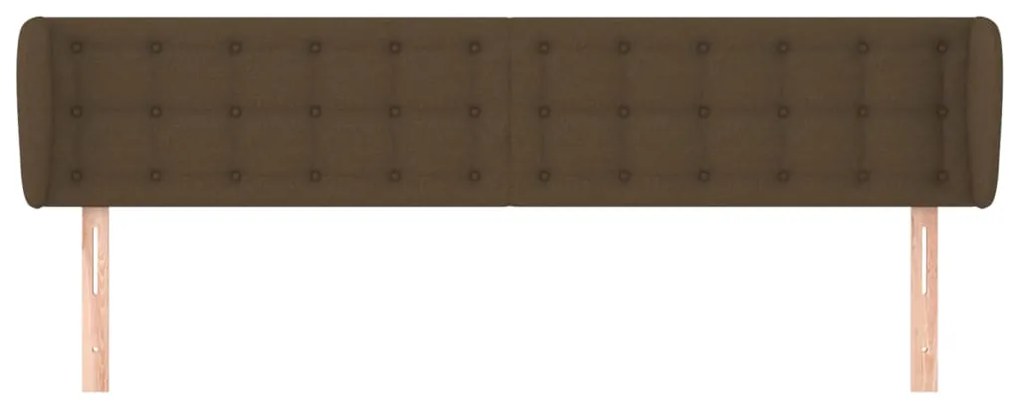 Testiera ad orecchio marrone scuro 203x23x78/88 cm in tessuto