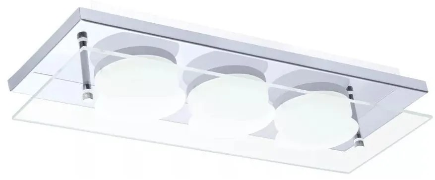 Eglo 75328 - Plafoniera LED da soffitto ABIOLA, 3 × 6 W, 230 V, cromo lucido