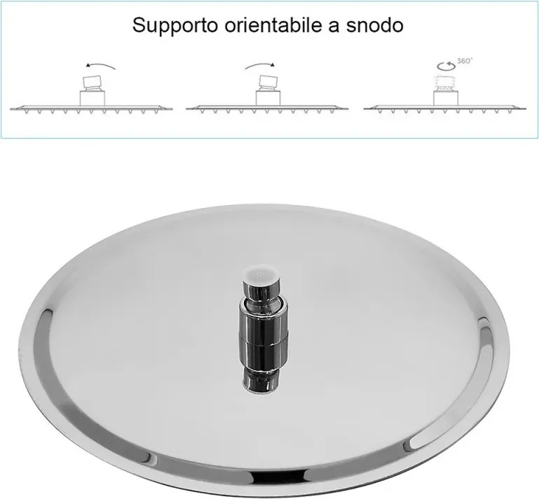 Set doccia con soffione in acciaio inox braccio estendibile 35-50 cm in ottone cromo e kit doccino