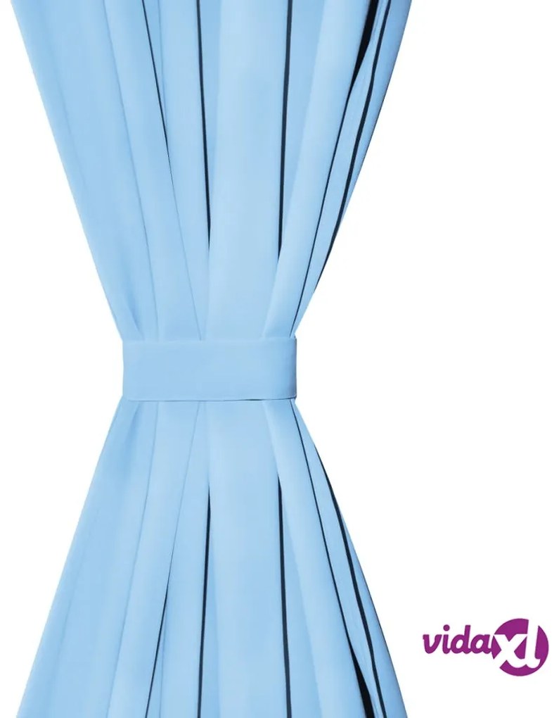vidaXL 2 Pz Tende Oscuranti Occhielli in Metallo 135x175 cm Turchese