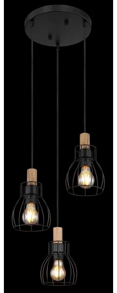 Globo 15326-3H1 - Lampadario a sospensione con filo MINA 3xE27/40W/230V