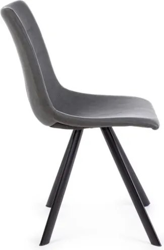 Sedie Da Interno Imbottite In Ecopelle Gambe Nere Alva Pu Grigio Bizzotto - 4 Pz