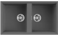 Lavello Elleci Incasso 2 vasche 83,6x48,8 Best 450 Sottotop Keratek Plus Grigio Dark Grey LKB45099BSO