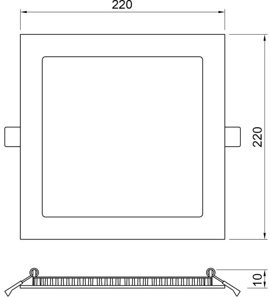 APLED - Lampada LED da incasso per bagni SQUARE LED/18W/230V IP41 220x220 mm