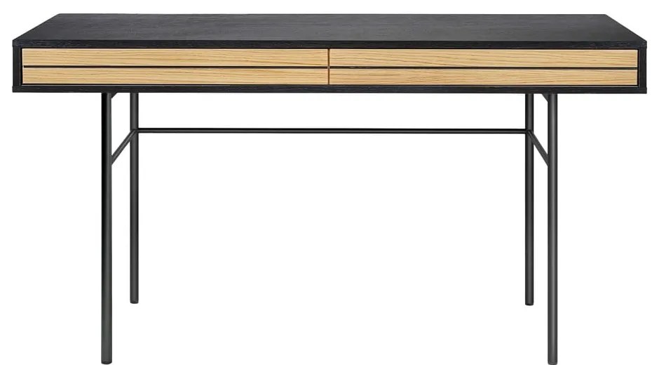 Scrivania nera a righe, 130 x 60 cm - Woodman