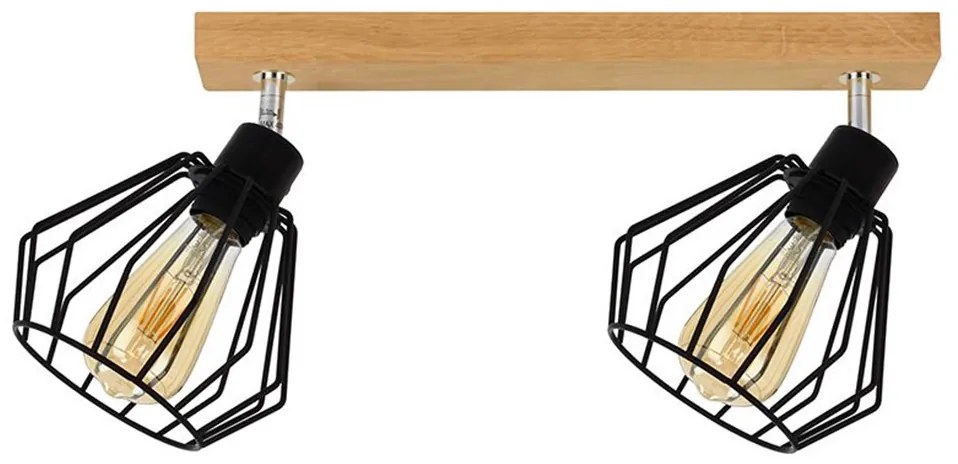 Spot-Light DO63804274 - Lampada da soffitto VENTI 2xE27/15W/230V rovere