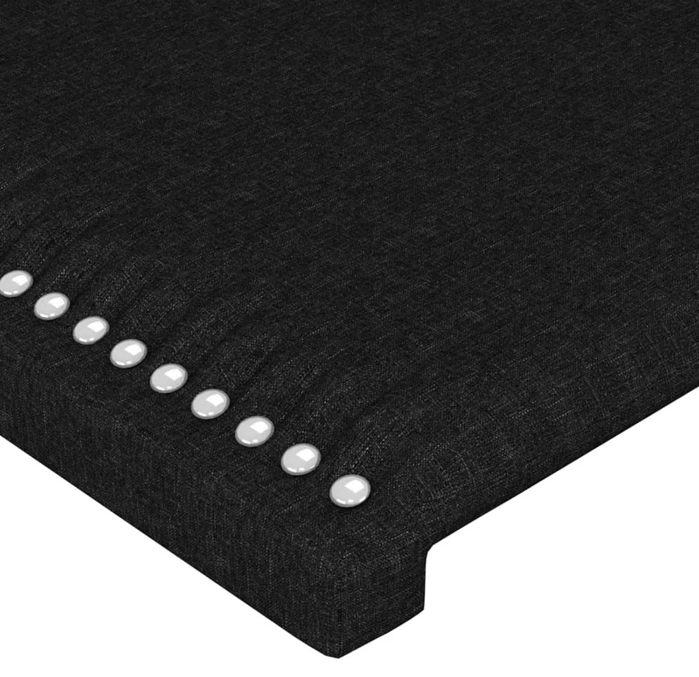 Testiera ad orecchio nera 103x23x118/128 cm in tessuto