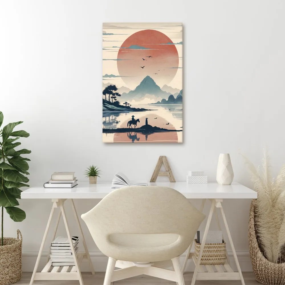 Quadro su tela – Samurai e montagne