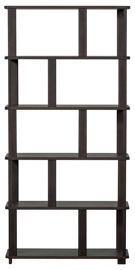 Libreria marrone scuro in rovere massiccio 90x186x30 cm Riss – WOOOD